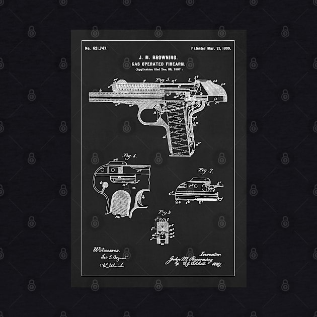 Browning automatic pistol - 1899 Patent - aP02 by SPJE Illustration Photography